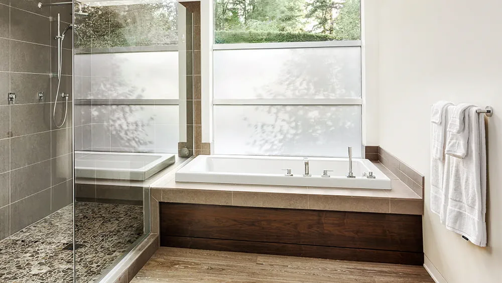 Bath and shower powered by natural gas