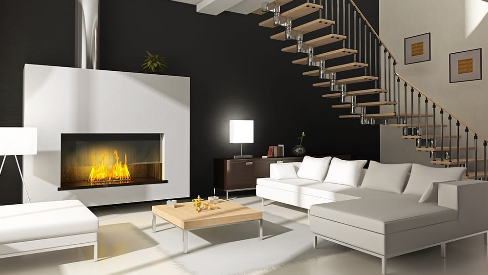 Living are with gas fire