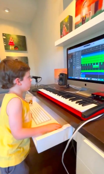 5-year-old-boy mixing music