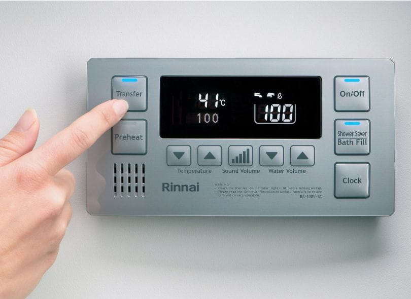 Rinnai bathroom deluxe controller.