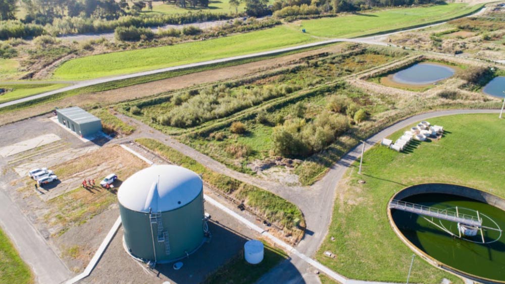 arial view of bio gas digester