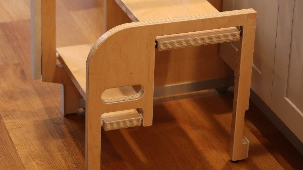 folding stool in kitchen