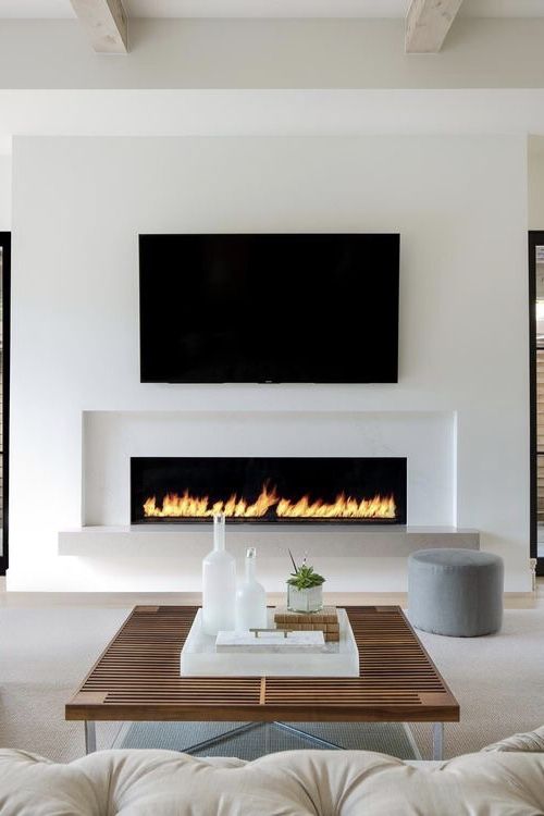 Tv and fireplace in the room